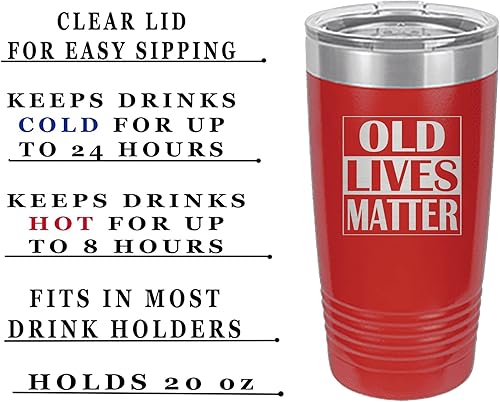 Miniatura 2 de Rogue River Tactical Best Funny - Vaso de viaje de 20 onzas (Old Lives Matter Matter Senior Citizen Novedad Taza de Jubilación Cumpleaños Regalo de