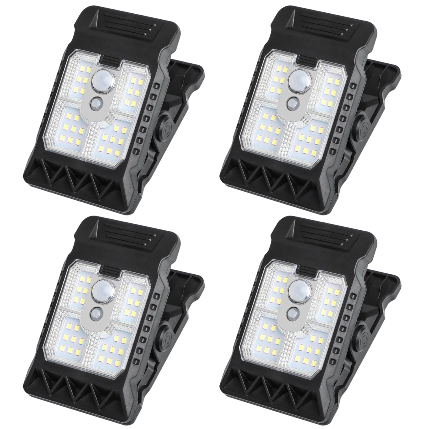 BEAHING Solar Clip Light 4Pcs with Motion Sensor Portable Outdoor LED Lamp for Garden Home