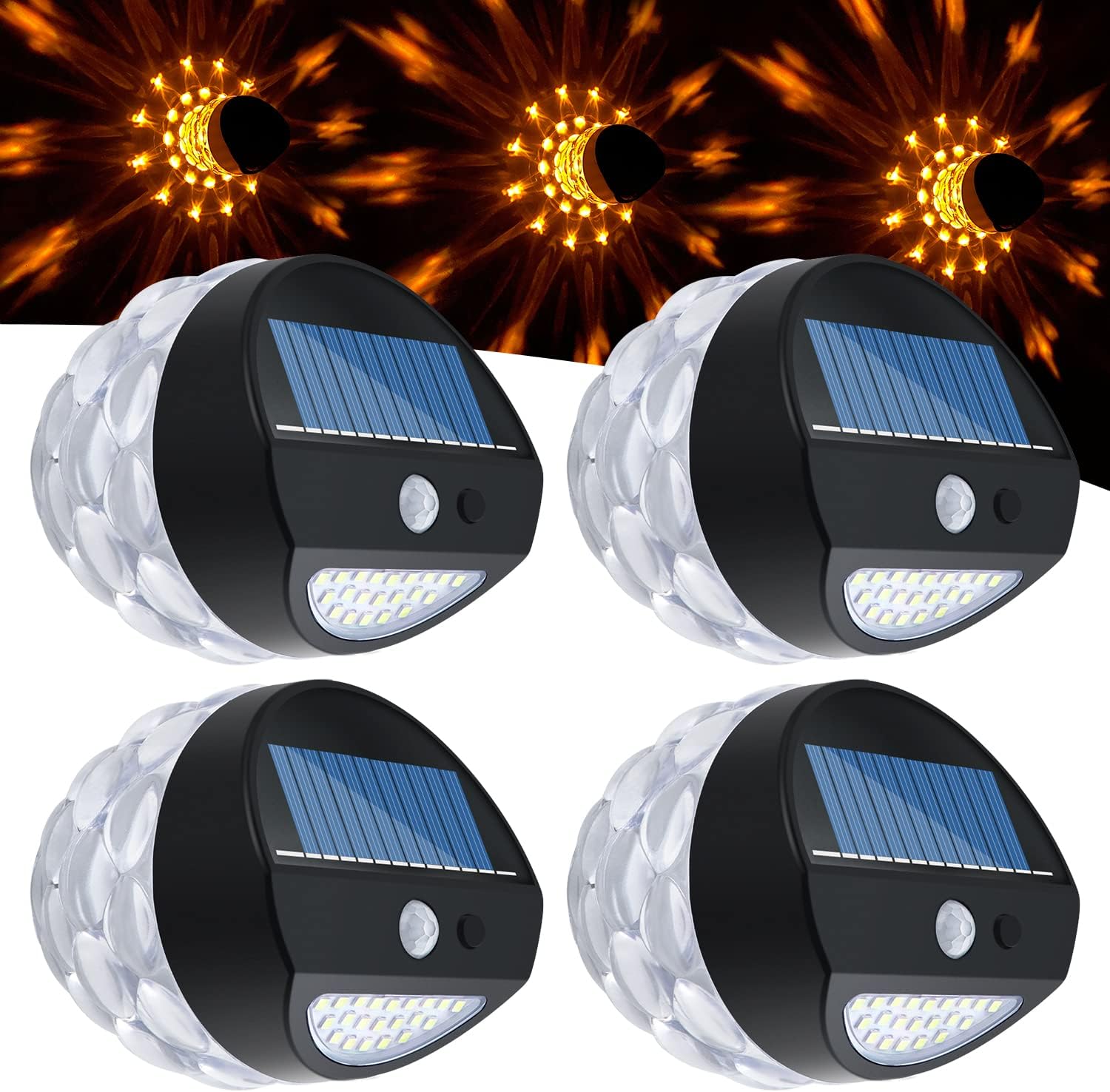 2 Solar Wandleuchten Mit Bewegungsmelder - IP65, 3 Modi, 3000K Warmweiß