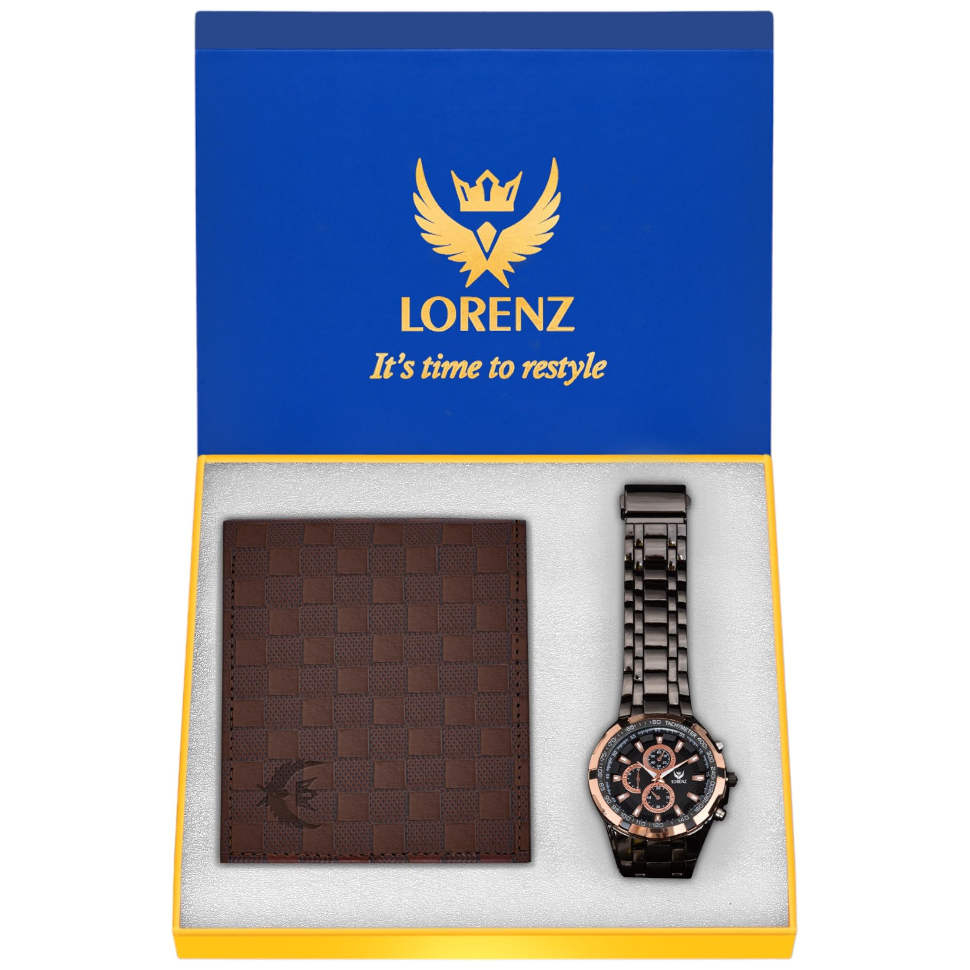 LORENZ Stainless Steel Combo Of Black Dial Analog Watch & Brown Wallet For Men- Cm-3058Wl-32 (B08DL2HSZG) Amazon Price History, Amazon Price Tracker