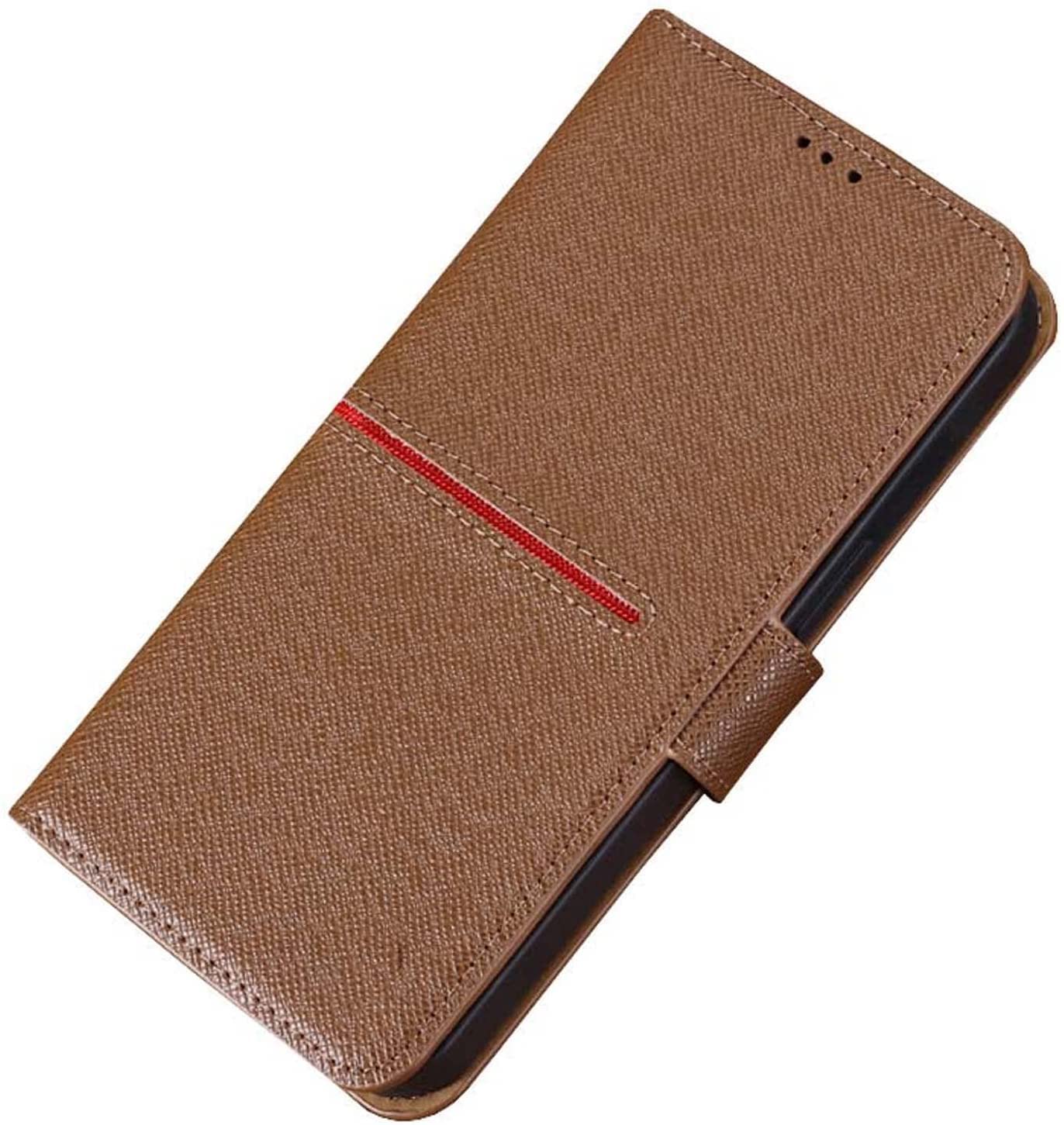 Étui iPhone 13 Mini chic en cuir marron avec rabat magnétique - 8