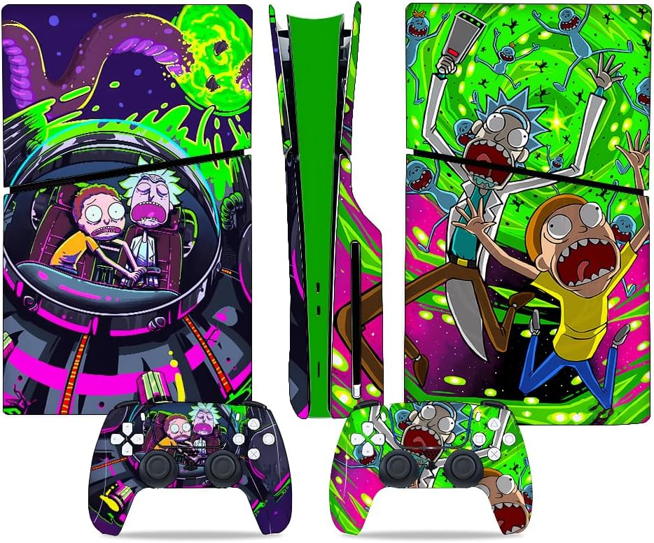 Toxxos PS5 Slim Disc Edition Skin - Slim Disc Edition Console and Controller Accessories Cover Skins PS5 Controller Skin Gift ps5 Skins for Console Full Set PS5 Skin Greed