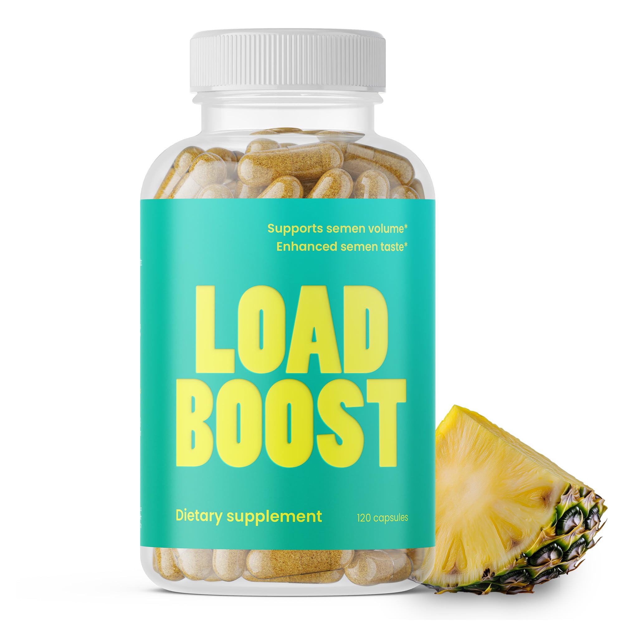 Load Boost® Semen Volume Booster for Men - Daily Men's Semen Health & Fertility Supplement - Lecithin, Pygeum, L-Citrulline, Zinc, Copper & Bromelain - 120 Capsules (1 Month Supply)
