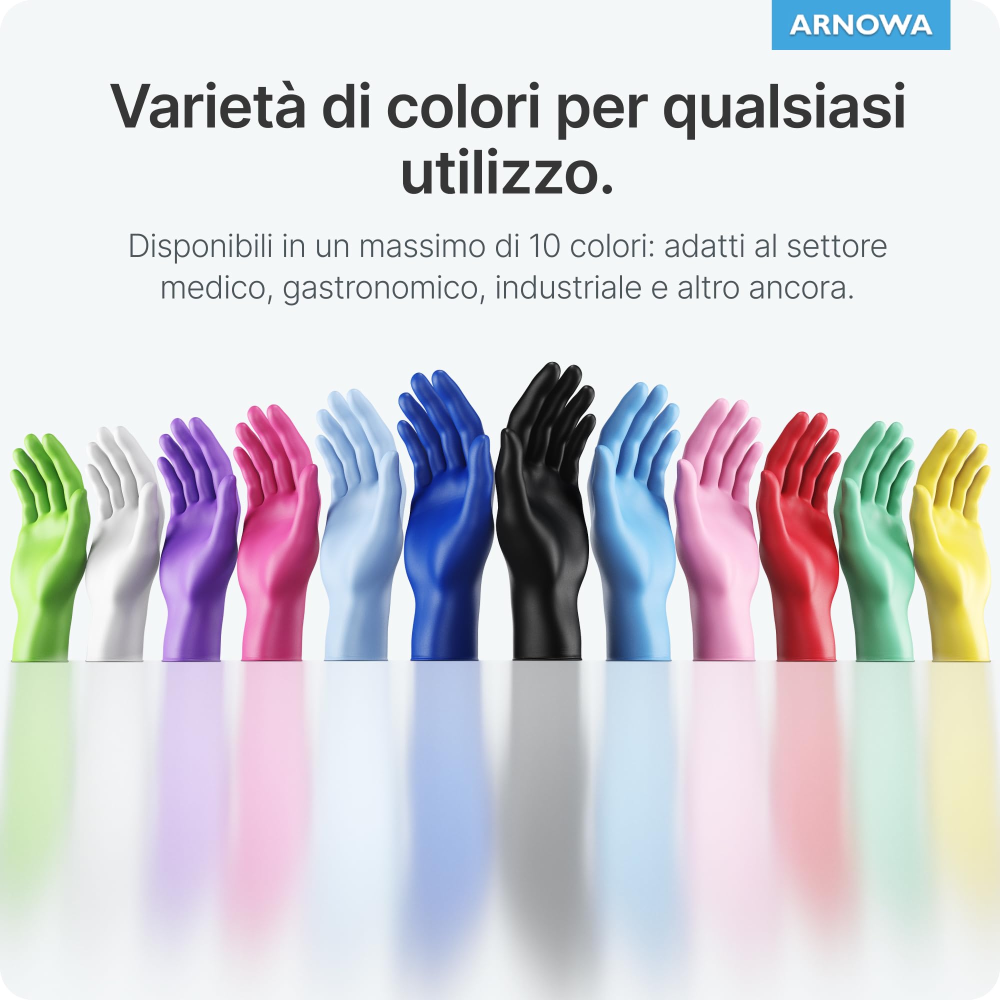 100x ARNOMED® Guanti nitrile L Nero, Guanti monouso senza polvere e lattice, Guanti plastica usa e getta dermanytril, Per cucina, pulizia casa, alimenti e tattoo XS, S, M, L, XL