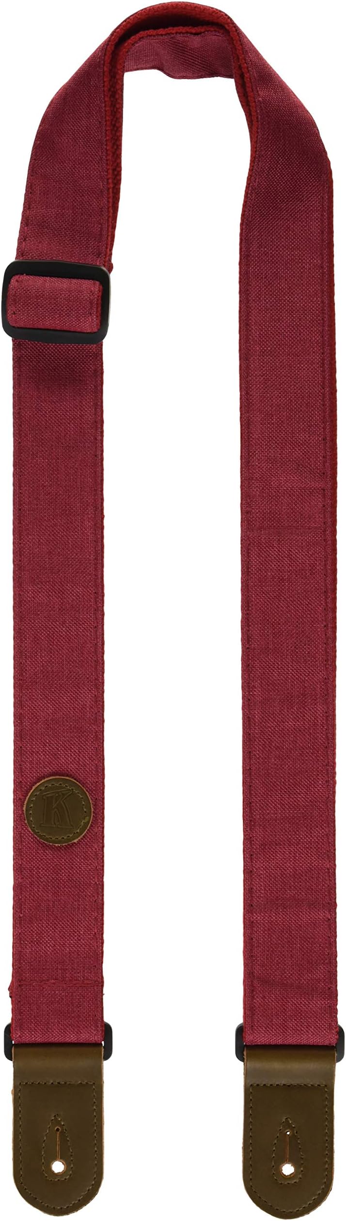 Kala Ukulele Strap Sonoma Coast Series, Russian River Red Adjustable Ukulele Strap for Ukulele and U•BASS® with Sturdy Leather Ends and the Kala "K" Logo