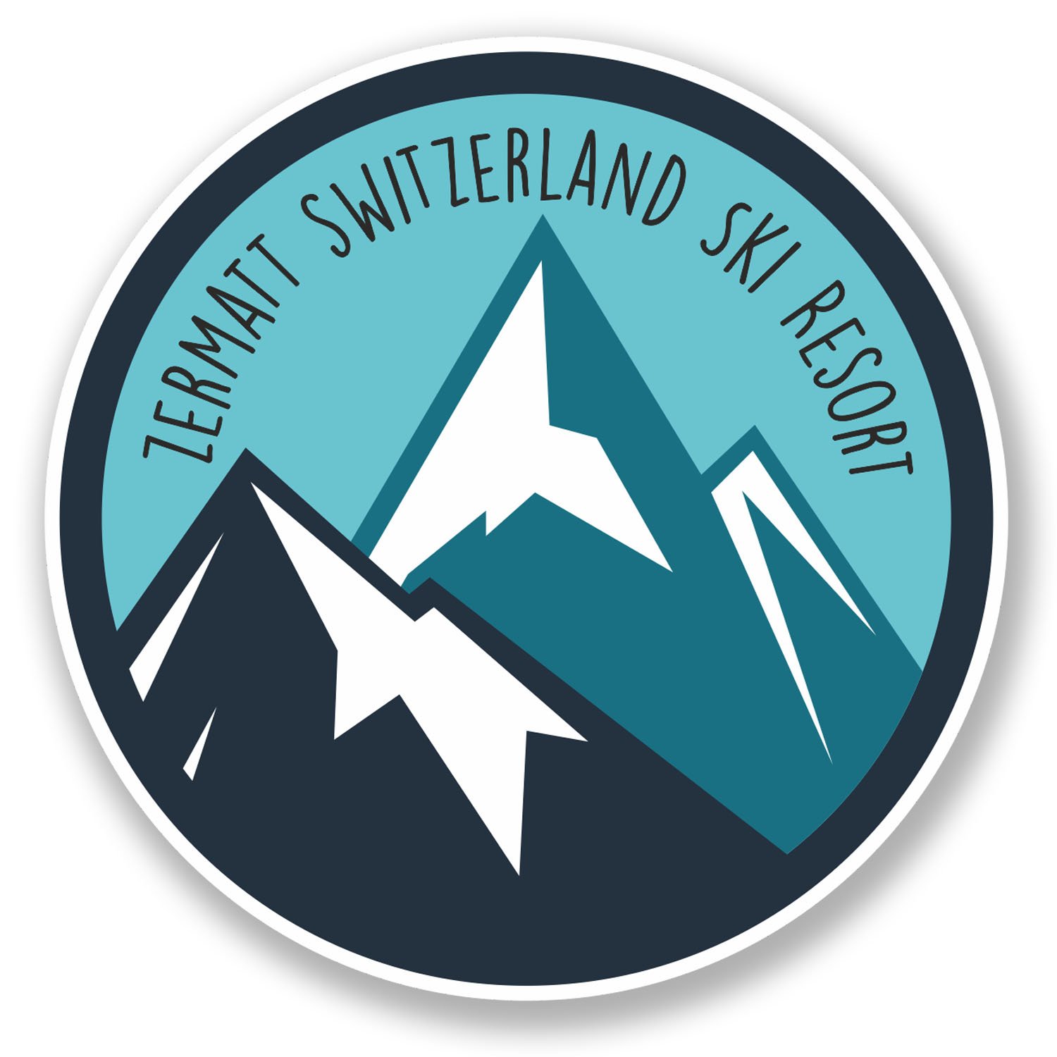 Destinationvinyl Multi 2 X 10Cm Zermatt Switzerland Ski Snowboard Resort Vinyl Sticker Laptop Fun #6438 (10Cm X 10Cm)