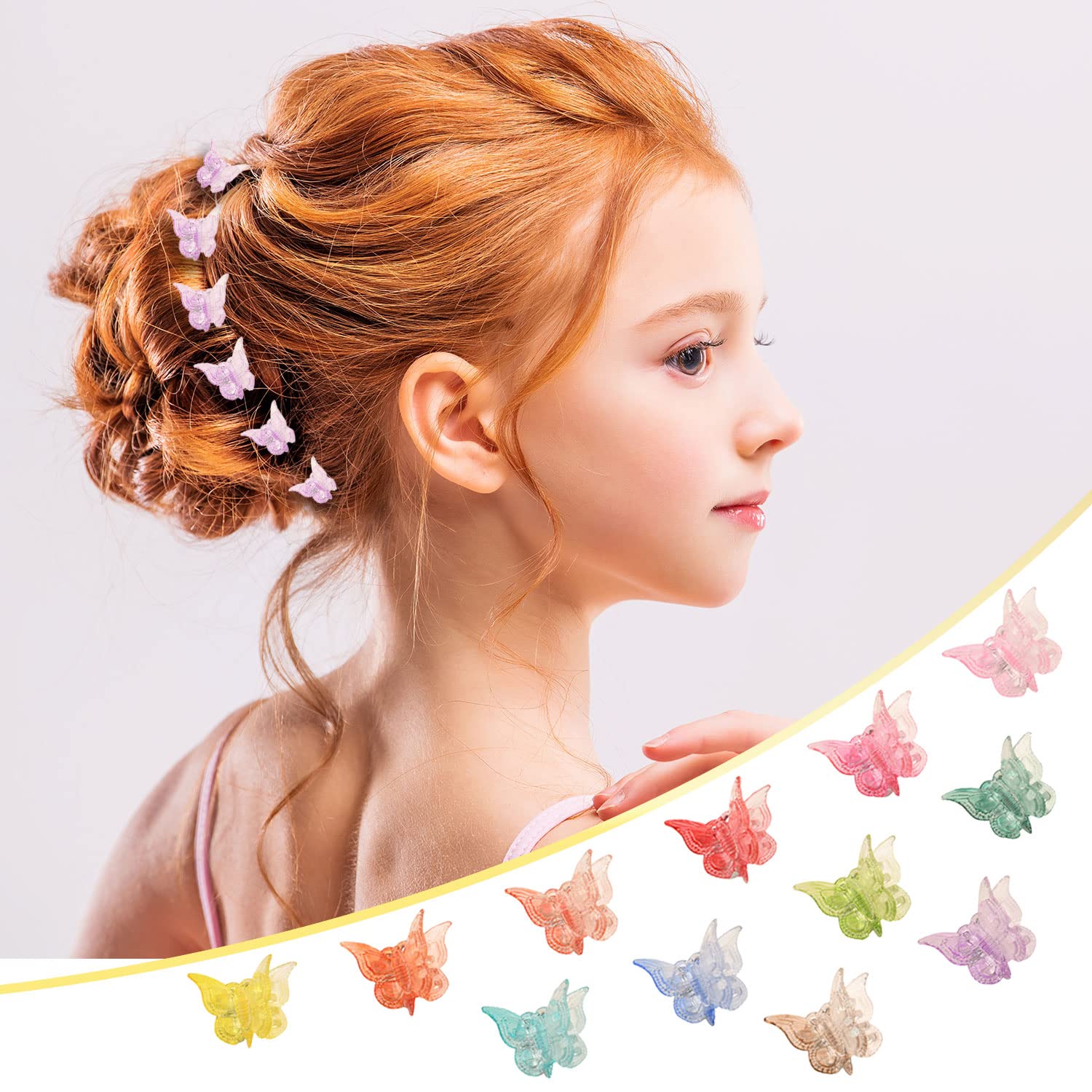 LECTNORE 50Pcs Mini Butterfly Hair Clips, Cute Hair Claws for Girls & Women (Multicolor, Pack of 1), style 1, 50 count (Pack of 1) - Image 4