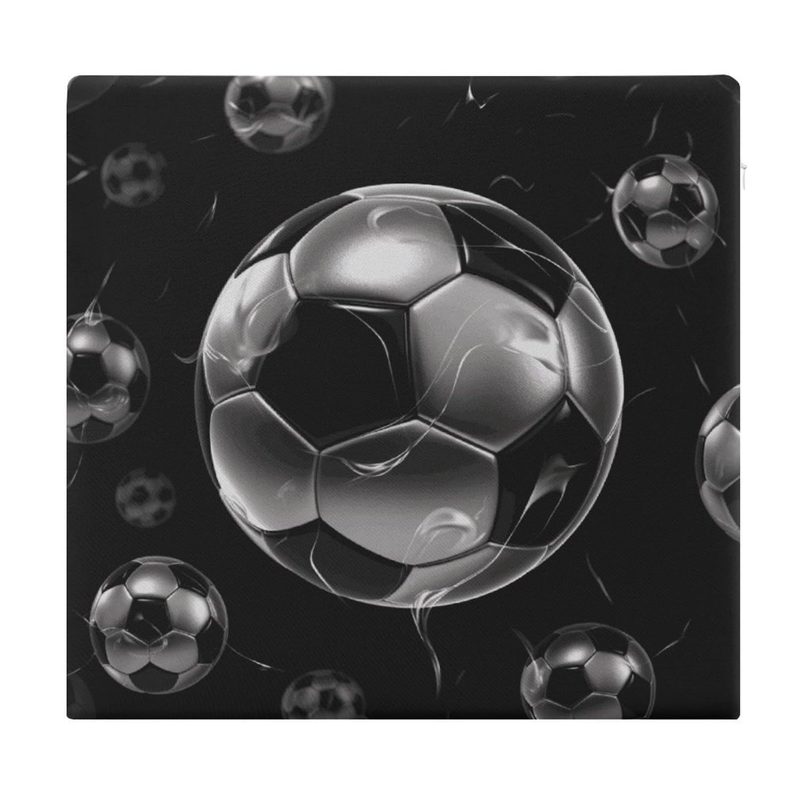 Adfgyerh Style Soccer Black Cushions Memory Foam For Adults, Seat Cushion Chair Pads Soft, Square Pillows For Dining, Kitchen, Office, Patio Chairs