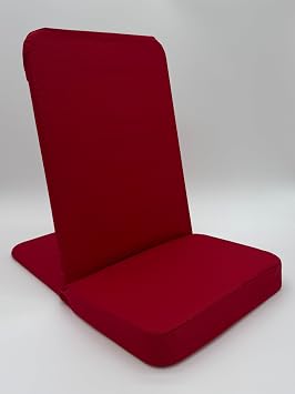 Original BackJack -Made in THE USA- Red Cotton Fabric Lightweight Floor Seating Chair for Gaming, Families, Parents, Daycare, Back Support, Reading, Yoga, Meditation, Dorm, School
