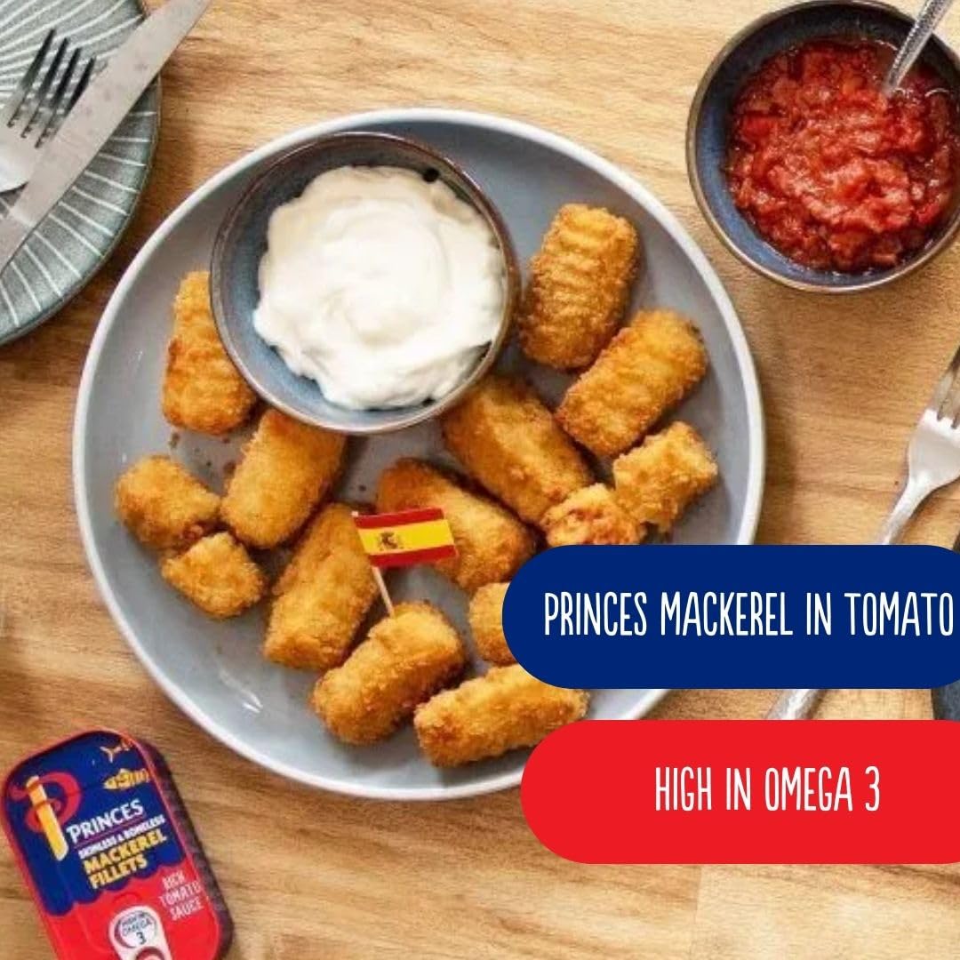 Princes - Filetti di sgombro in pomodoro, 125 g, confezione da 10