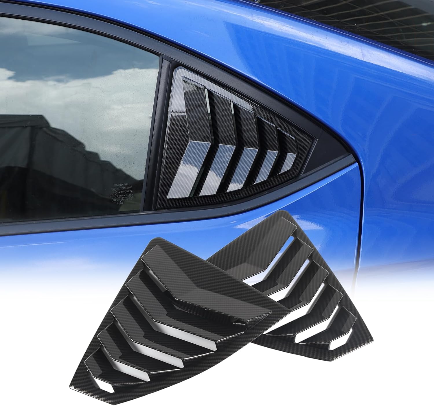 Car Rear Side Window Louvers Shutters Blinds Cover Trim For Tesla Model