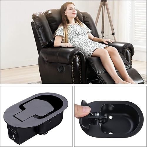 Miniatura 6 de 2 juegos de piezas de repuesto para sillón reclinable, mango reclinable de metal, cable de liberación para Ashley y la mayoría de sofás reclinables,