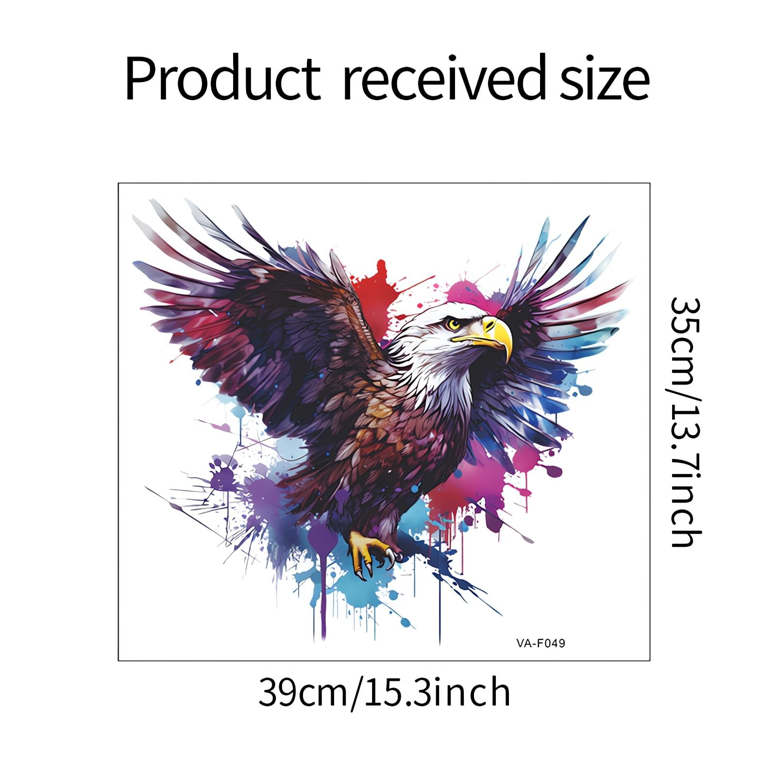 Colorful Bald Eagle Watercolor Wall Decals - Removable Vinyl Bird Art Sticker For Living Room, Bedroom, Nursery
