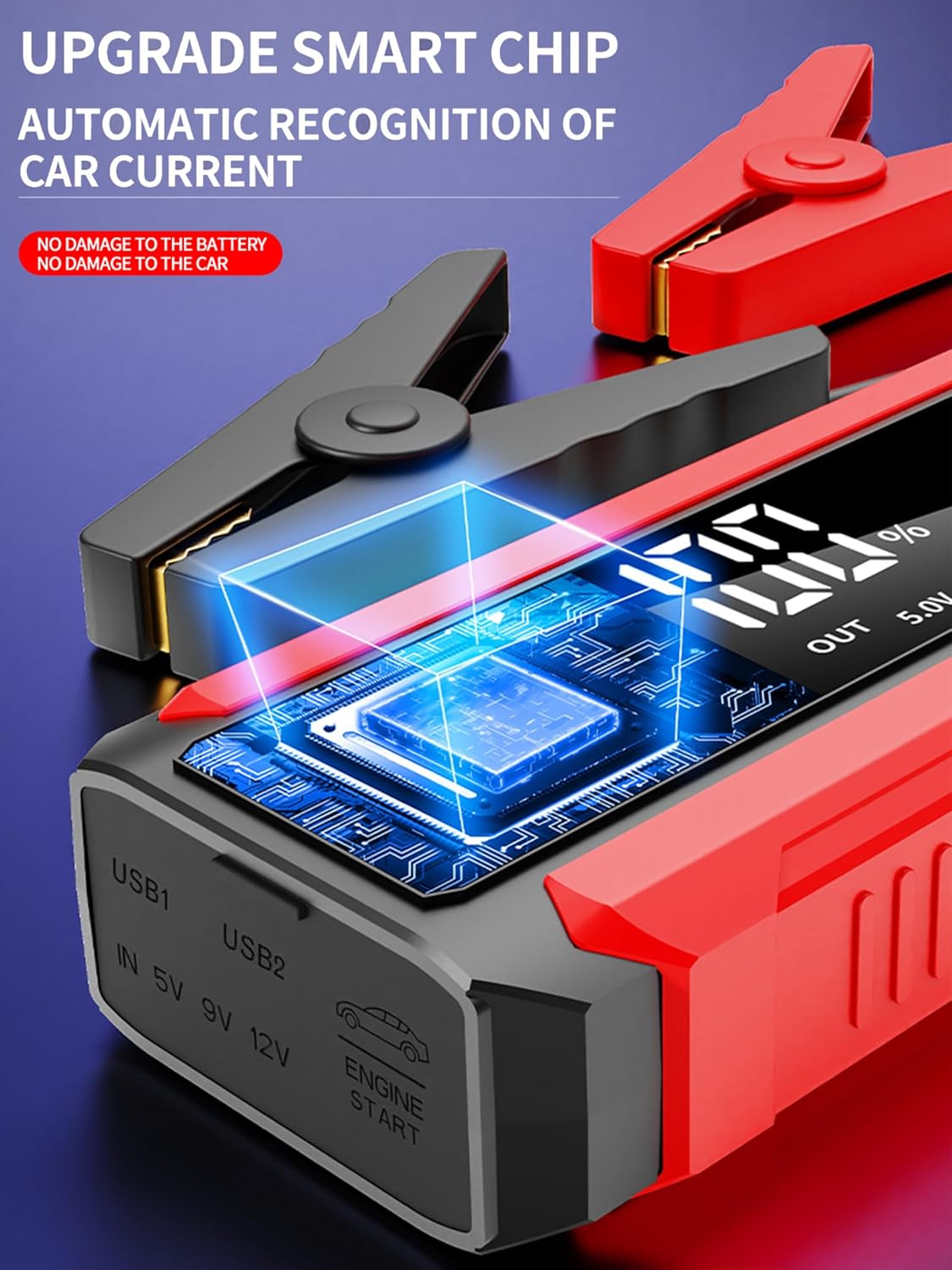 Portable Jump Starter Box,R50 12V Passager Car Battery Booster Pack for 2-3L Gasoline and Diesel Engines