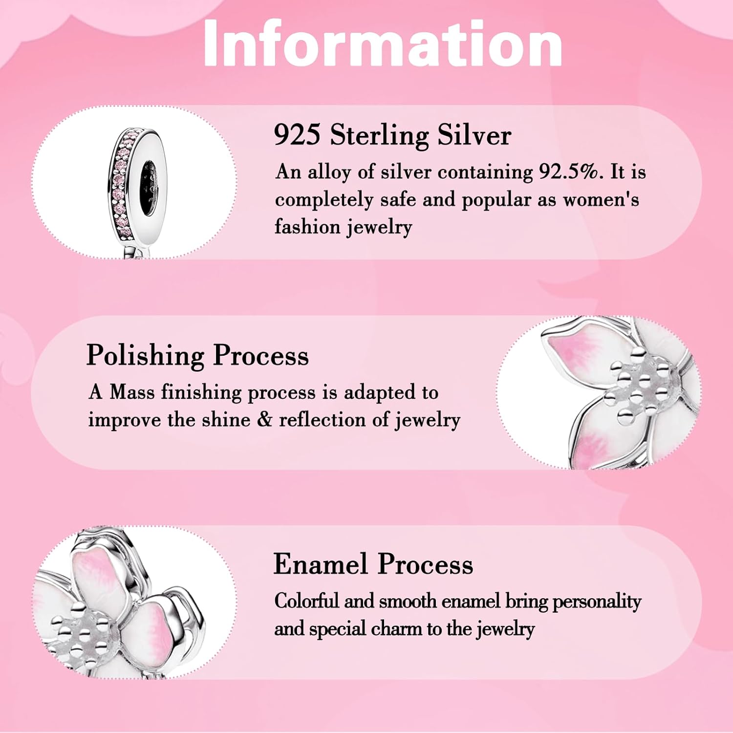 925 Sterling Silver Charms fits Bracelets and Necklace Pendant Bead Charms Jewelry Gift for Women Family Friends - Image 6
