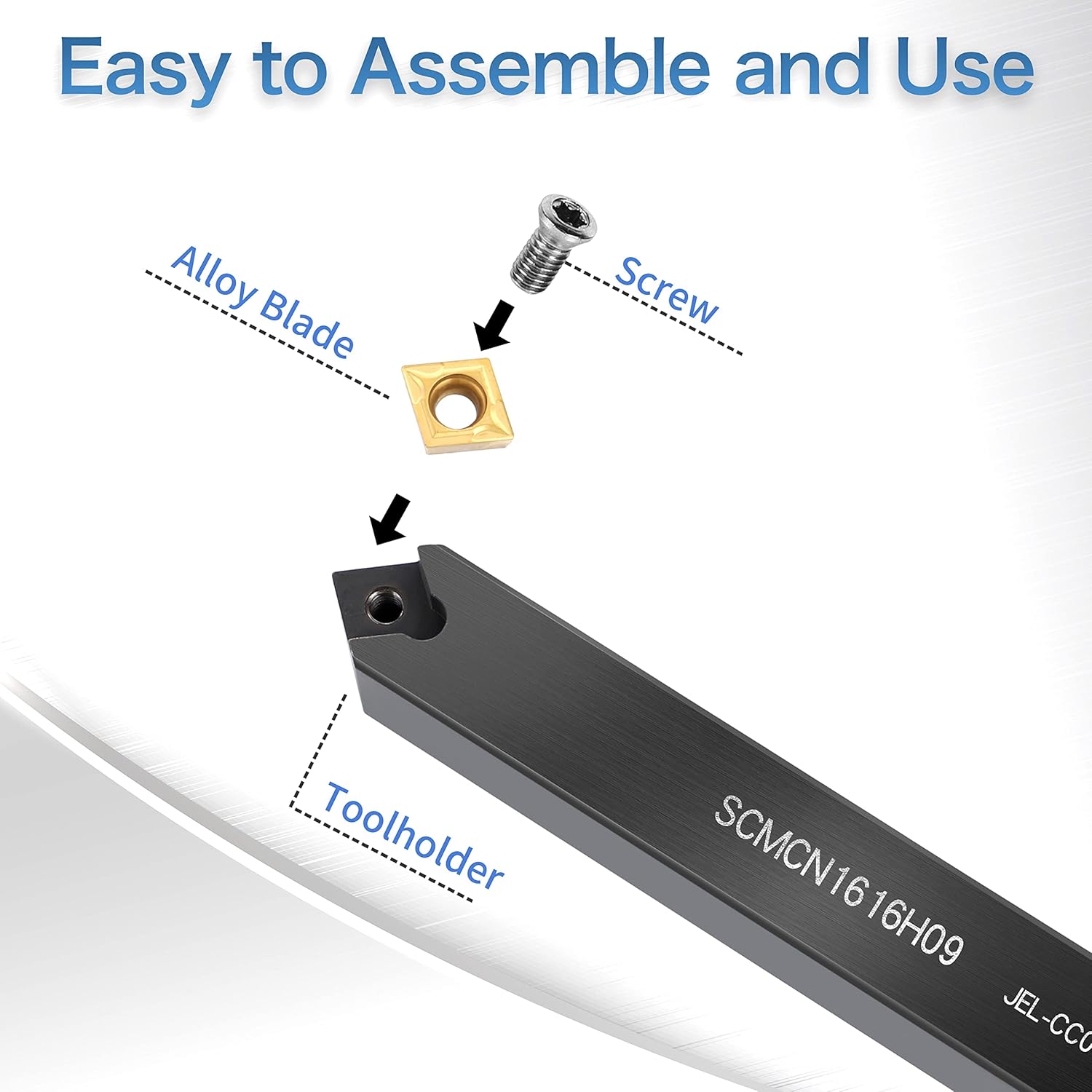 Lathe Turning-Tools Bit Set 14pcs - Metal Lathe Cutting Tools 4pcs 5/8" Shank Turning Holders Threading Holder Boring Bars+10pcs Indexable Carbide Inserts CCMT09T304 for Lathe Tools