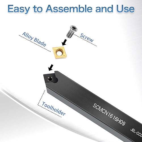 Miniatura 5 de Juego de brocas de torneado para torno 14 piezas - 4 unids 58 "vástago roscado barras de mandrinar+10 piezas insertos de carburo indexables
