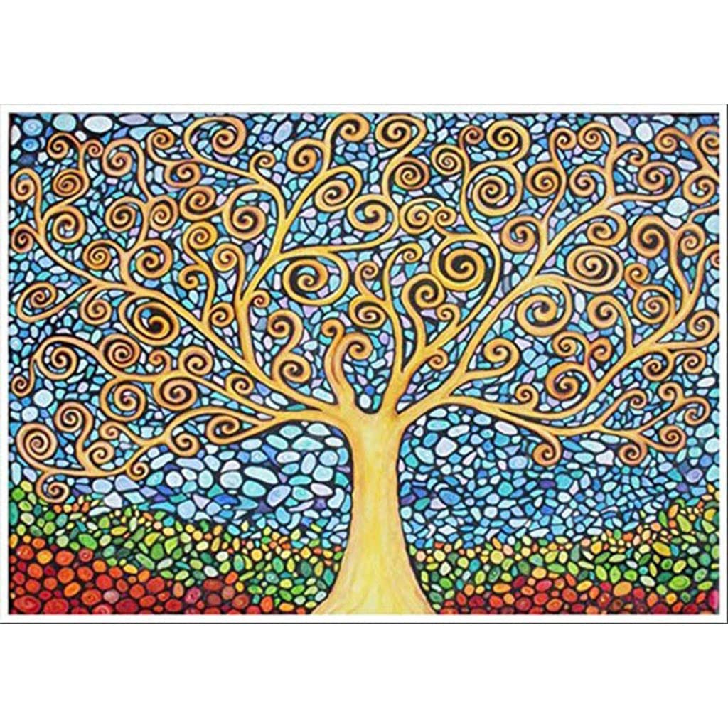 Kit Broderie Diamant Complet grand format 80x180 cm avec motif Arbre porte-bonheur scintillant
