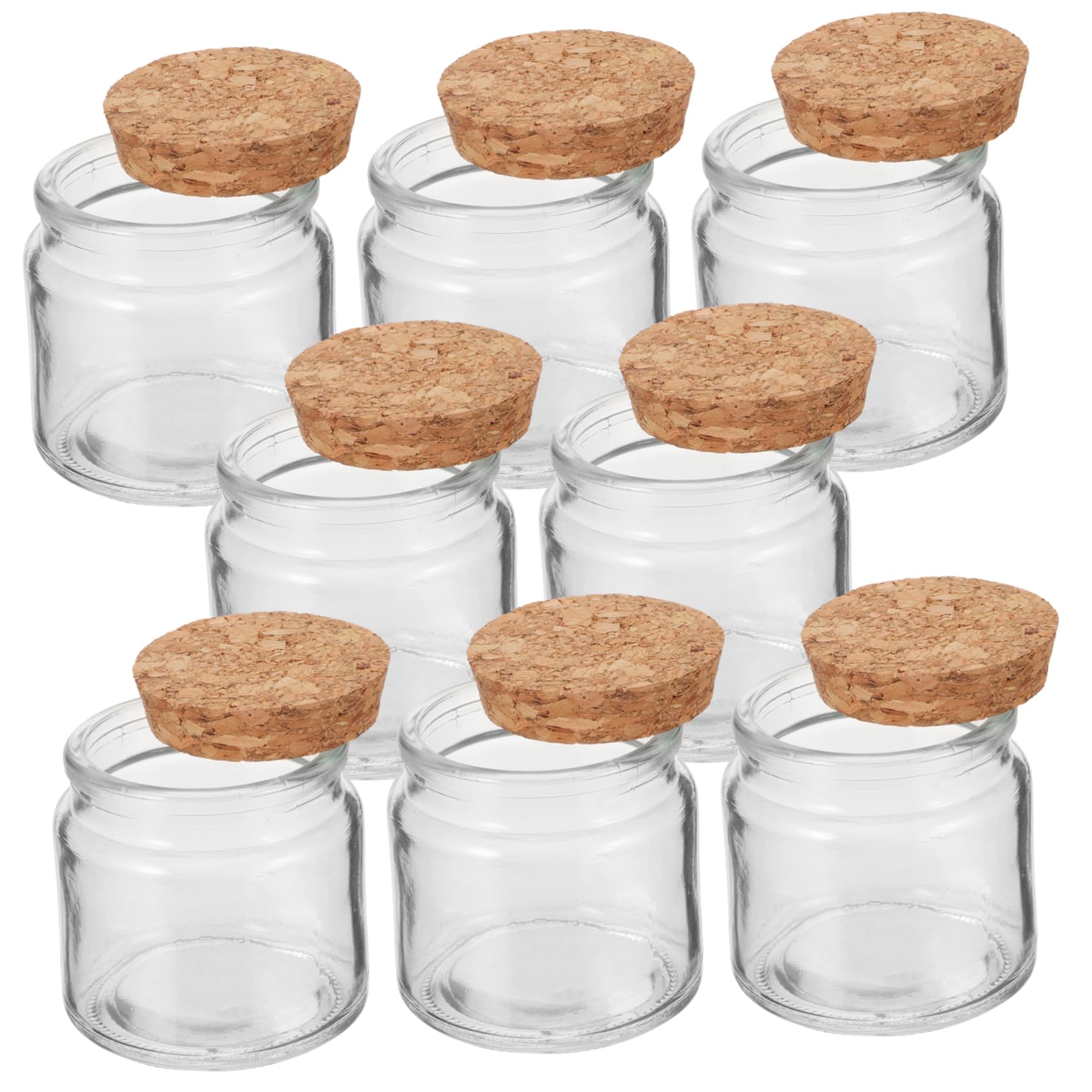 HOMSFOU Transparente Glas Kerzenbecher mit Deckel 8 Stück Langlebige Selbstgemacht Aromatherapie Kerzenbehälter Vielseitig für Kerzenherstellung Dekoration und Aufbewahrung