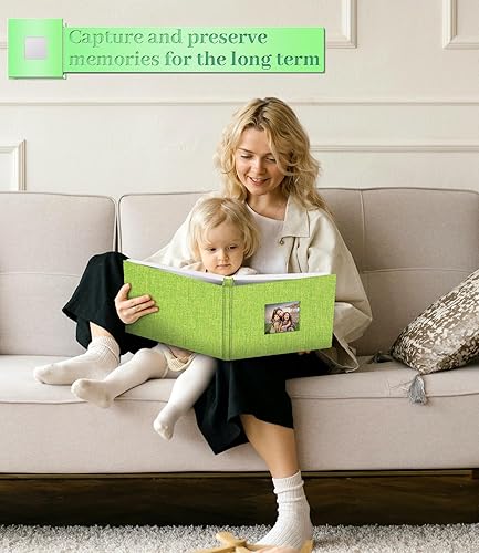 Miniatura 74 de Álbum de fotos autoadhesivo para fotos de 3 x 5, 4 x 6, 5 x 7, 8 x 10, 40 páginas, cubierta de lino con ventana de exhibición, libro de fotos, Negro