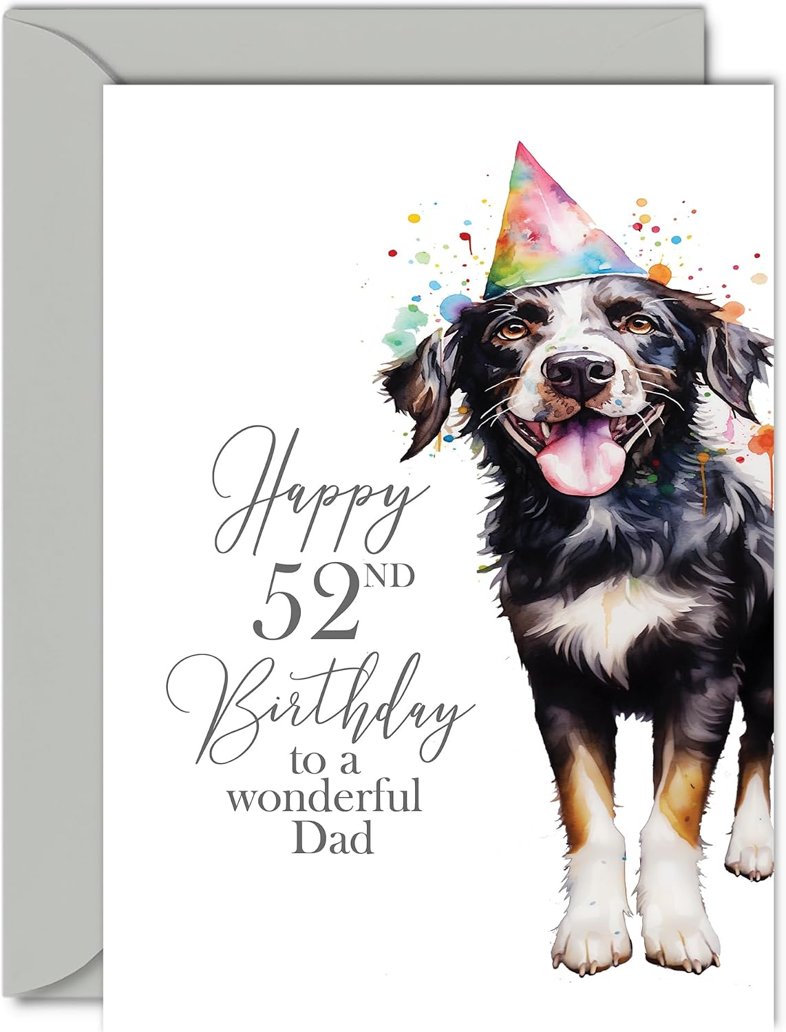 Giftzie 52nd Birthday Cards for Dad, Party Dog