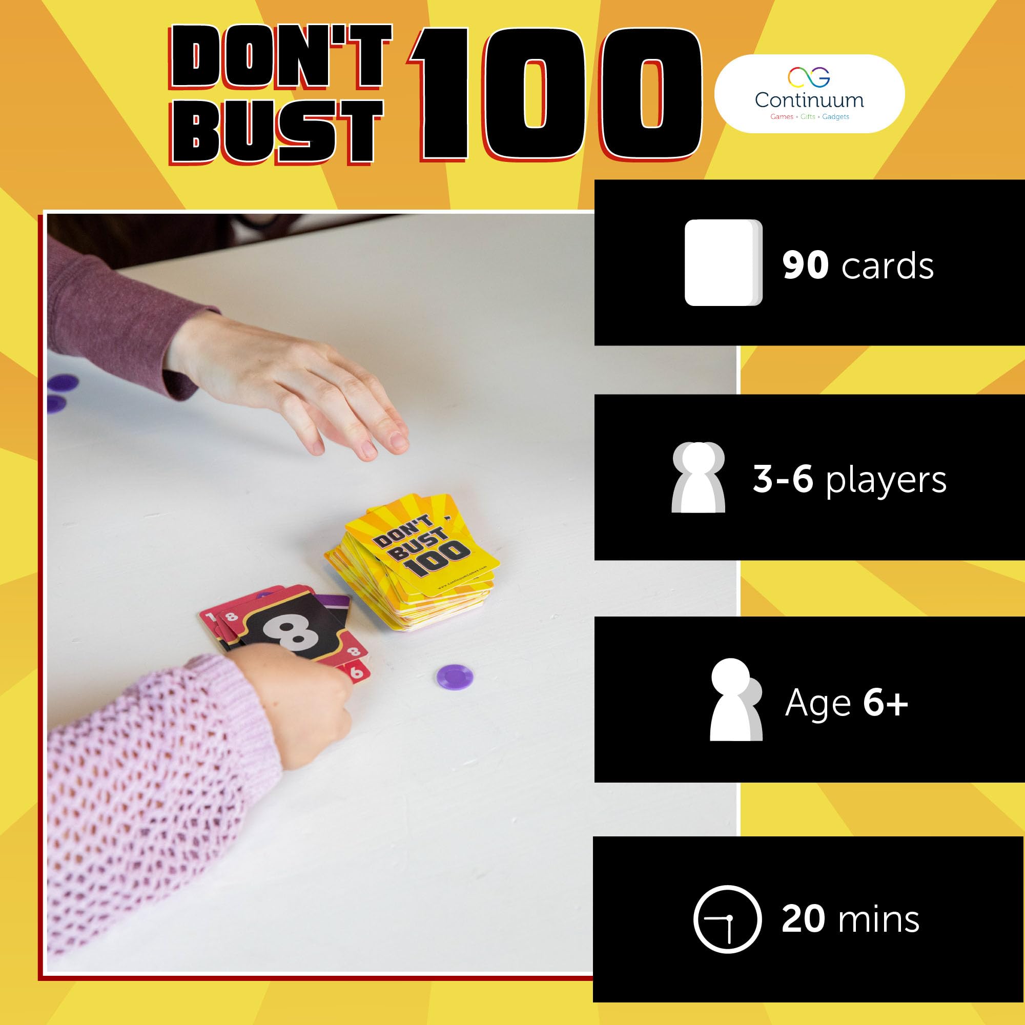 Continuum Games Don't Bust 100 Family Board Game for 3-6 Players Ages 6 and Up - Image 6