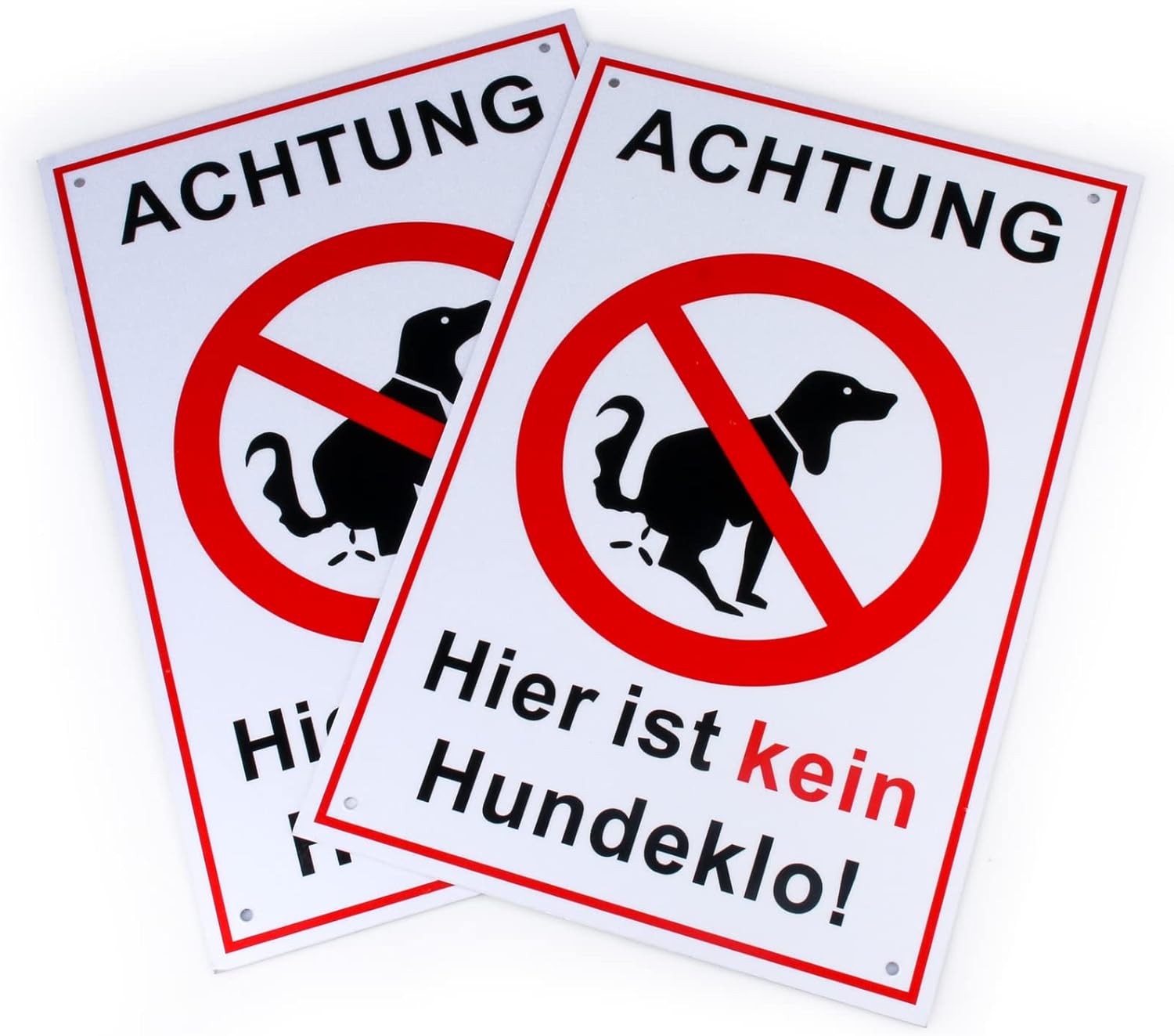 SGZIOO Kein Hundeklo Schild - 2 Stück PVC-Steckschild, Wetterfest & Beidseitig Bedruckt, 30x15 Cm