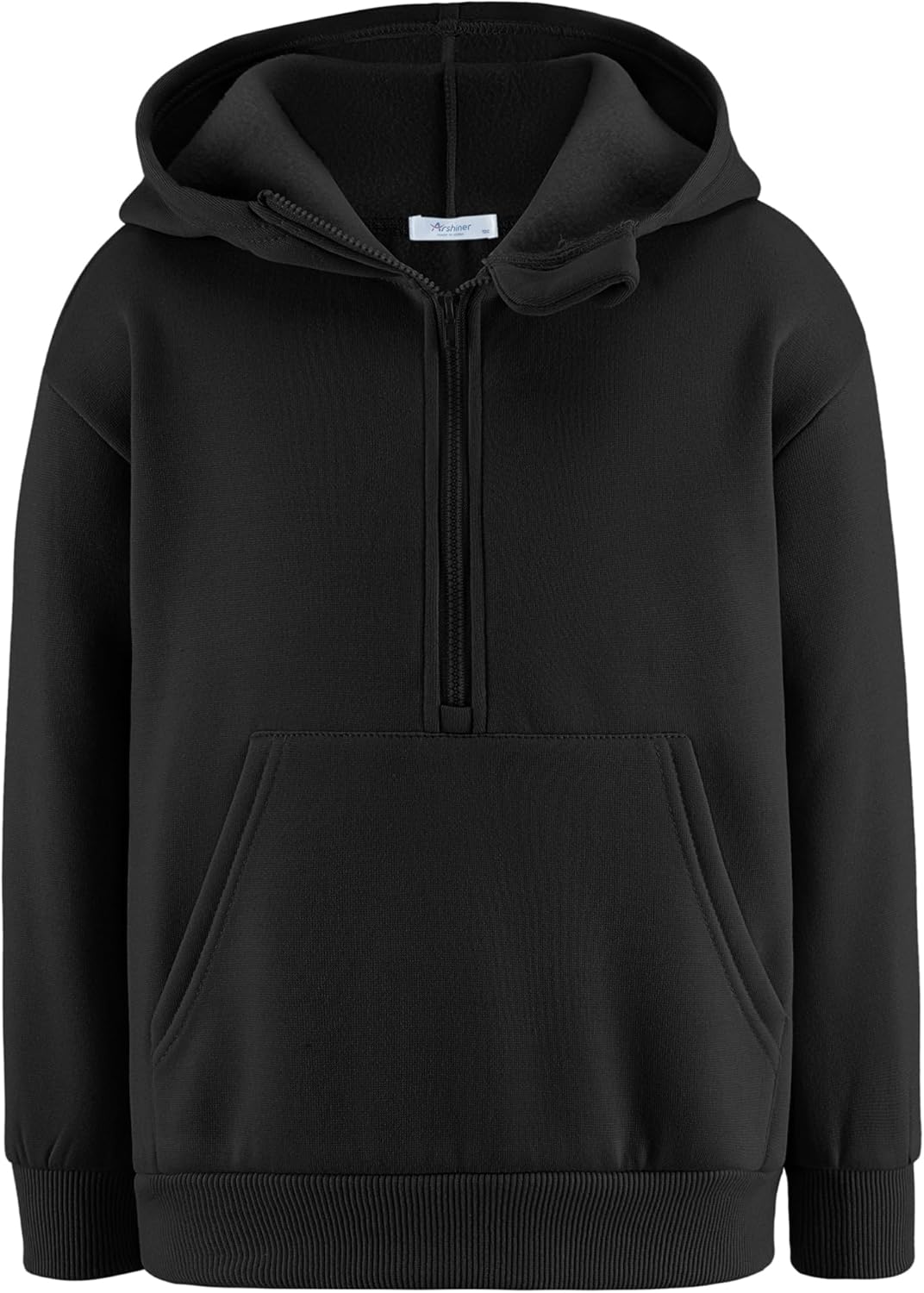 Arshiner Boy's Hooded Sweatshirts Long Sleeve Hoodies Kids Quarter Zip Pullover with Kangaroo Pocket 5-14Y