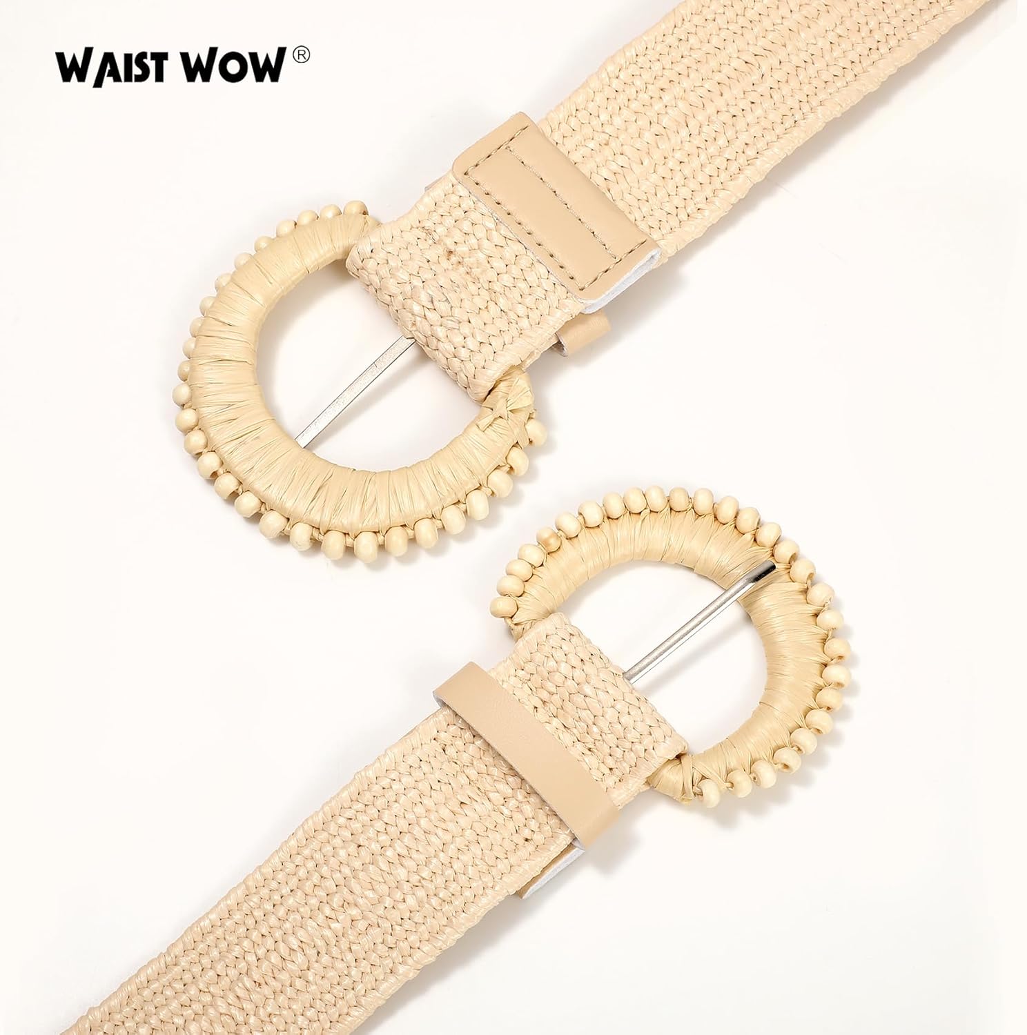 Straw Woven Elastic Belt for Women Stretchy Belts for Dress Fashion Boho Waist Belt Rattan Raffia Ladies Belts - Image 5