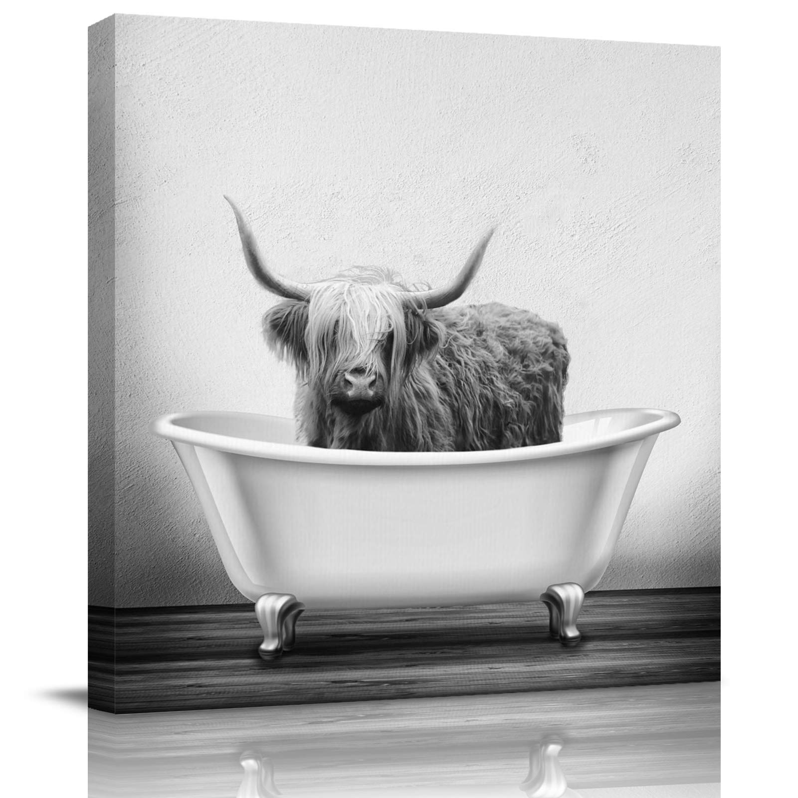 buy-chucoco-yak-highland-cow-in-the-bathtub-oil-paintings-on-canvas