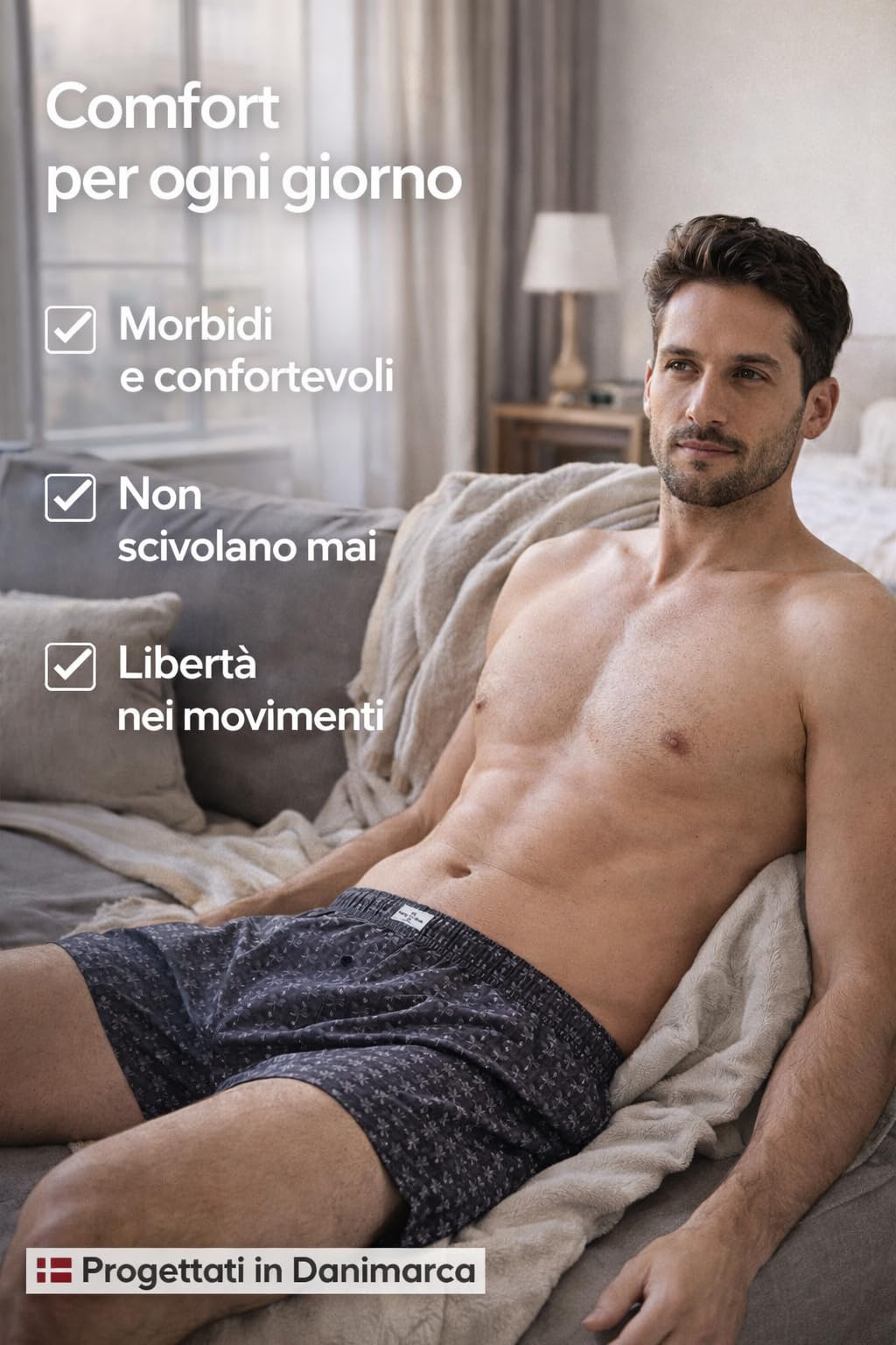 Leedya Set 6 Pezzi Boxer Uomo in Puro Cotone 100% - Vita Elastica Confortevole, Americani Chiusura Frontale a Bottoni - Intimo Uomo Traspirante e Morbido per Uso Quotidiano