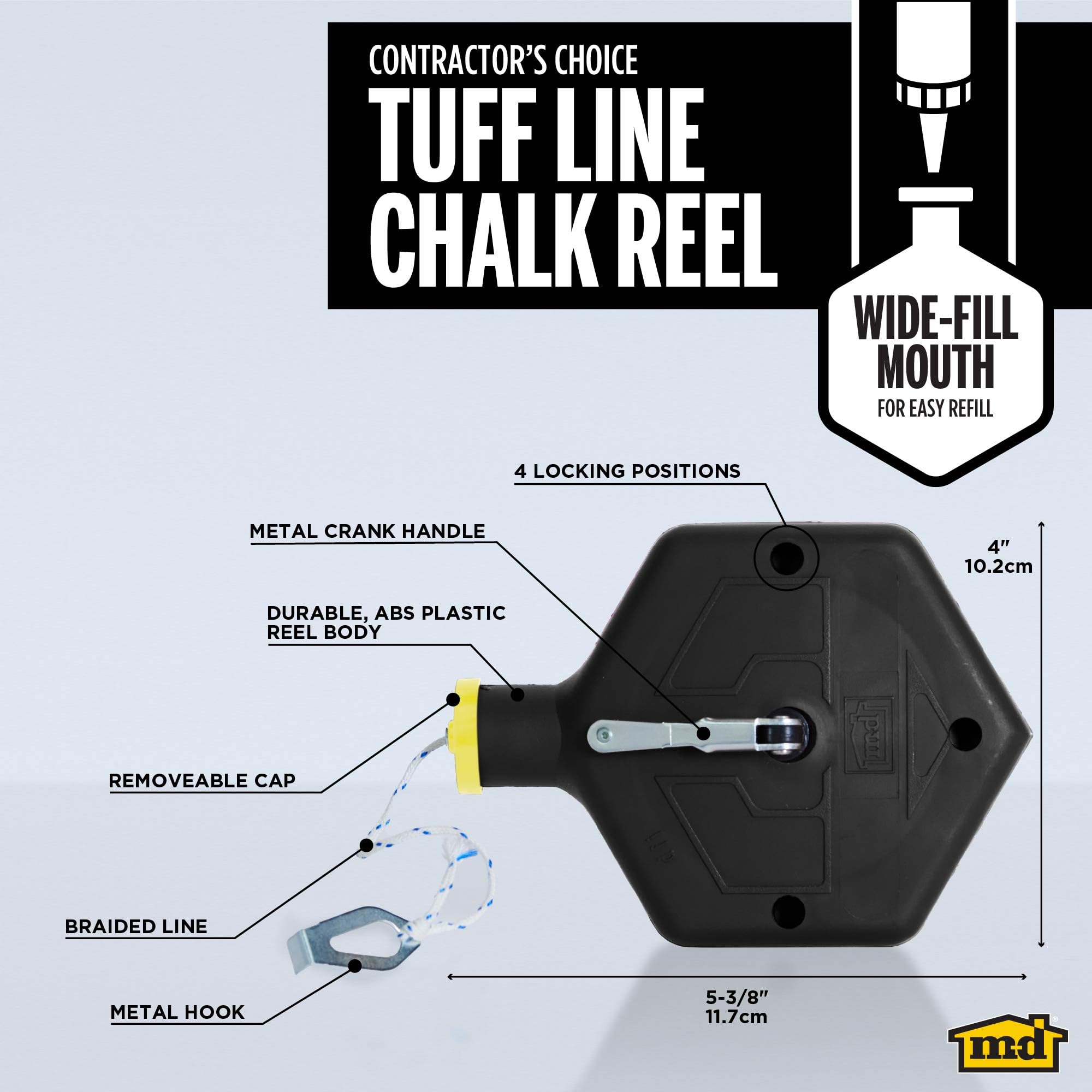 M-D Tuff Line Chalk Reel - 100ft, Black -2 M-D Tuff Line Chalk Reel - 100ft, Black -2