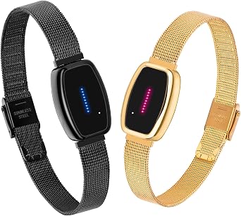 Pulomi Fernliebe Touch Bracelets for Couples, Vibration & Lights, Smart Matching, Ideal for Long Distance Relationships, Anniversaries or Holidays, Christmas Gifts, Long Distance Bracelet, Yellow Gold