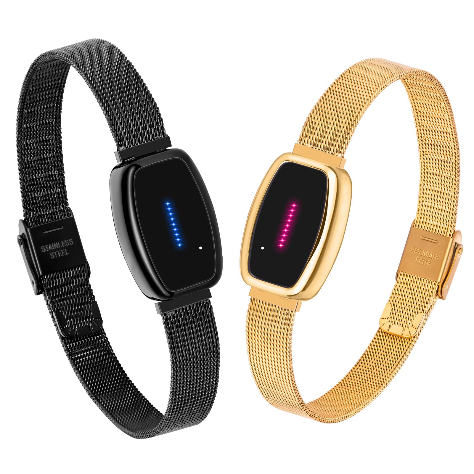 Pulomi Fernliebe Pulseras táctiles para parejas, vibración e iluminación, combinación inteligente, ideal para largas distancias, aniversarios o días festivos, regalos de Navidad, pulsera de larga