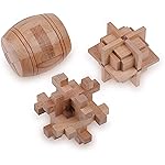 Sharp Brain Zone Wooden Brain Teaser Puzzles for Adults & Kids (Barrel Wooden Brain Teaser)