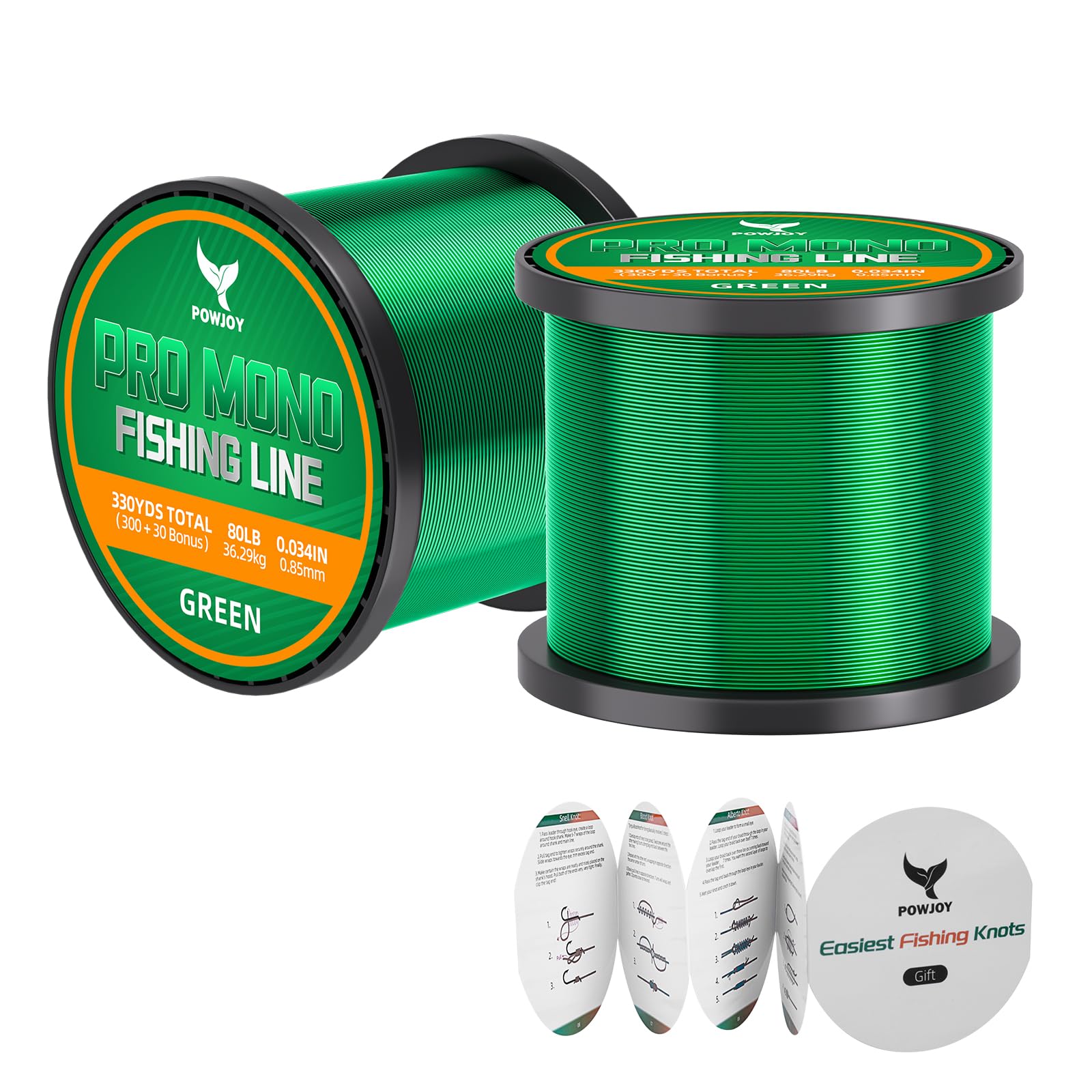 Monofilament Fishing Line with Knot Guide Cards for Beginners to Pro