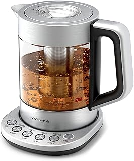 Electric Glass Kettle and Tea Maker with Removable Infuser and Temperature Controls. Brewing Programs for your favorite ty...