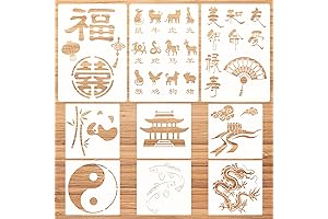 9 Pieces Chinese Stencil Set: Celebrate Lunar New Year with Artistic Flair