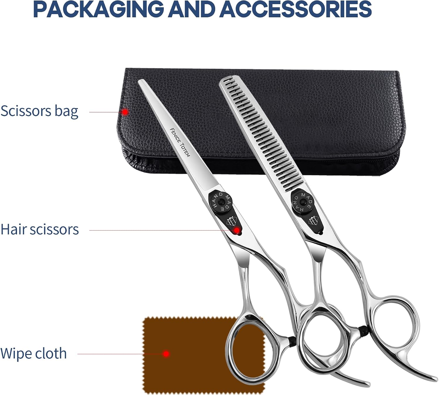 Professional Hair Cutting Scissors, 6.0 inch, Suitable for All Hair Types (SET)