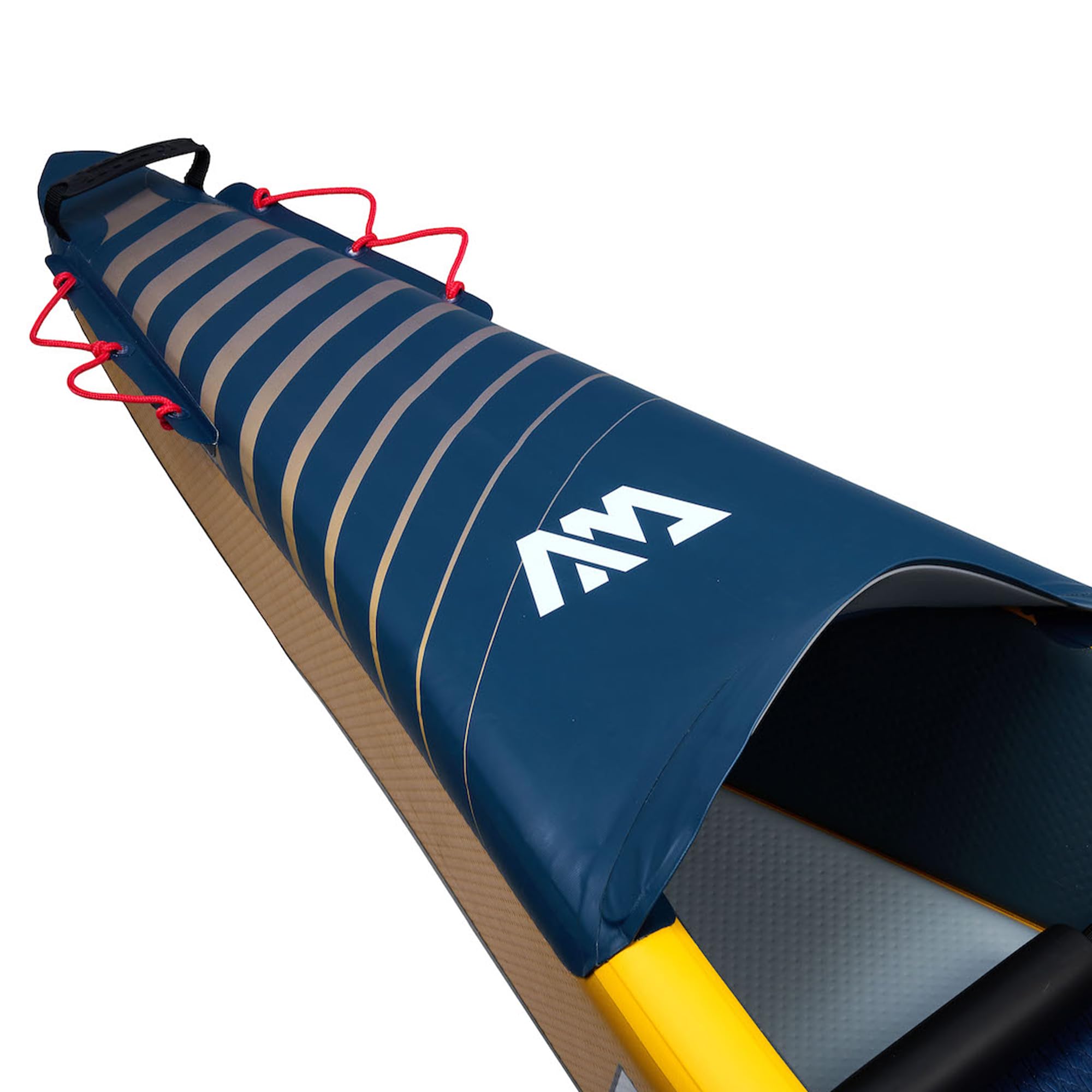 Aqua Marina Tomahawk AIR-K Hochdruck Drop-Stitch Premium Aufblasbares Kajak für 2 Personen 440 cm Länge Marine/Gelb