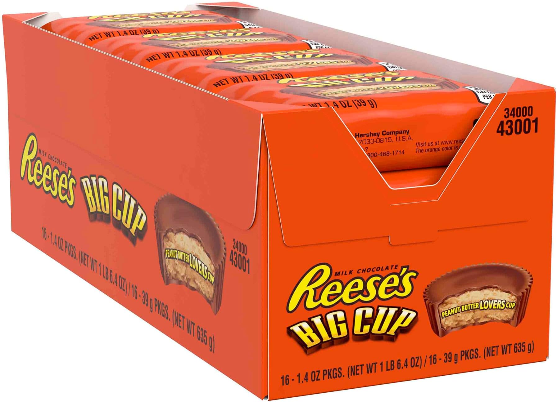 Reeses - Peanut Butter Big Cup - 1.4 Oz - Pack Of 16