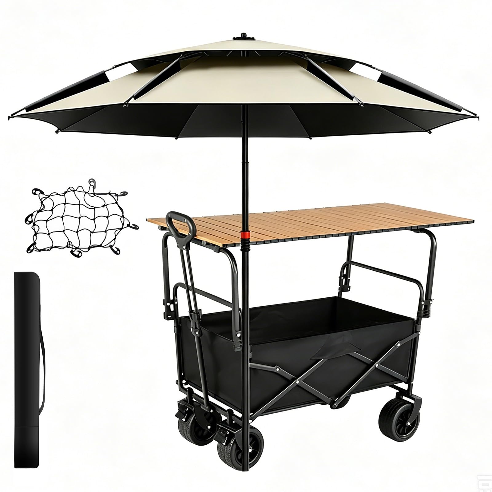 Carrito portátil de acero al carbono con toldo para eventos