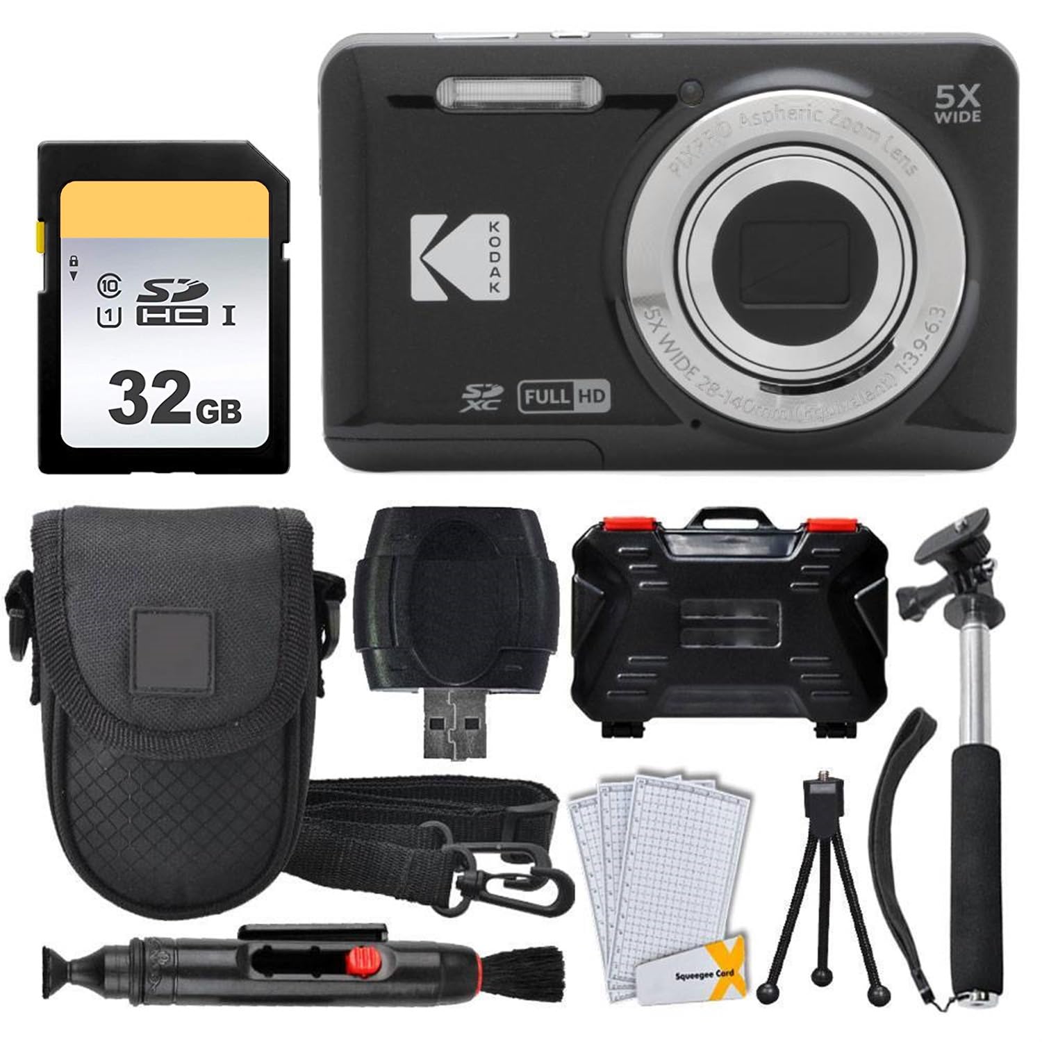 新品　KODAK PIXPRO FZ55　BLACK 　未開封 Kodak PIXPRO FZ55 Digital Camera Bundle, Black, 1 Yr Warranty
