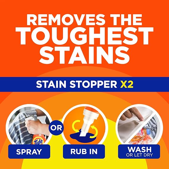 MADE BY NEHEMIAH Tide Rescue Laundry Stain Remover Spray with Oxi + Travel Size Tide To Go Pen, Spot Remover for Clothes, Fabric, Upholstery, Carpet, Grease & More Tough Stains- 22 Fl Oz + 1 Stain Pen
