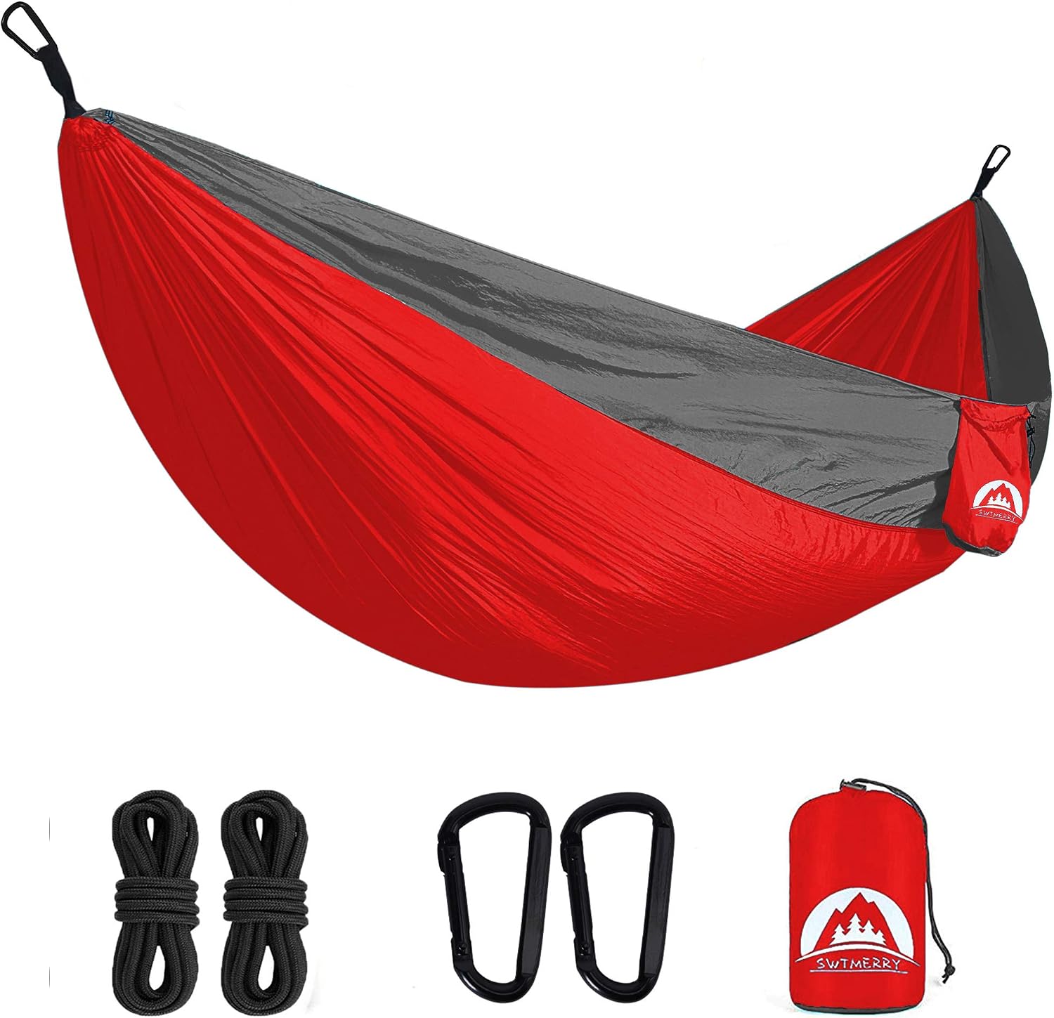 Double Camping Hammock Lightweight Parachute Nylon | Portable Hammocks with Tree Straps | Hammock 2 Person Heavy Duty | Hammock Backpacking for Camping, Backyard, Hiking, Beach