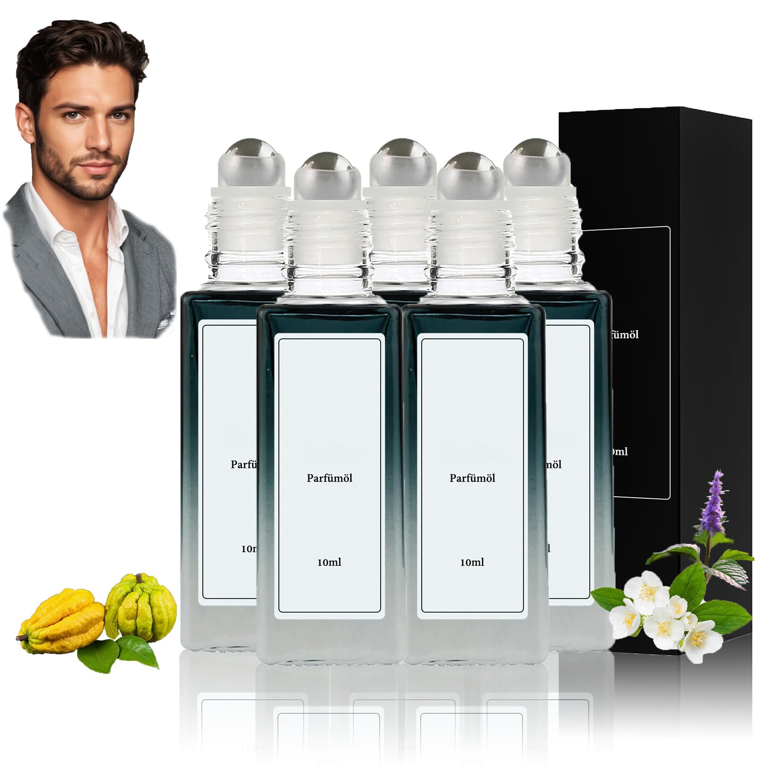 Alpha Scent Pheromonparfüm Herren – 4 Stück Roll-On, Langanhaltender Duft, Als Geschenk