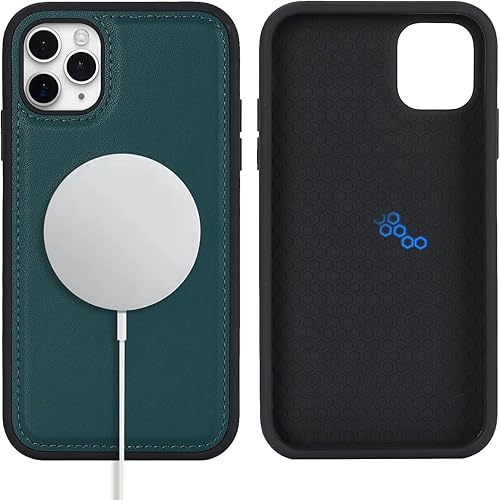Havaya Magsafe - Funda magnética para iPhone 11 Pro, funda de piel compatible con carga inalámbrica magsafe, color verde