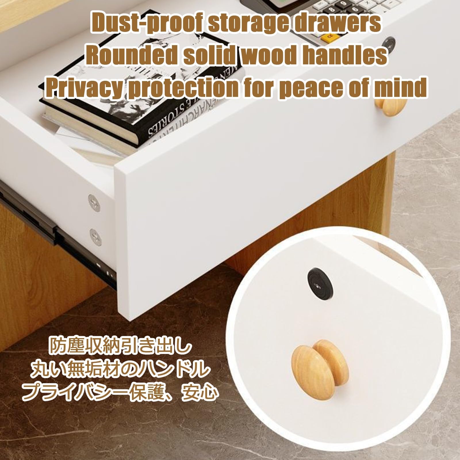 Moderno escritorio de recepción pequeño, mostrador de cajero que ahorra espacio para oficina y venta al por menor, elegante unidad de recepción de madera, diseño funcional de chut para un flujo de