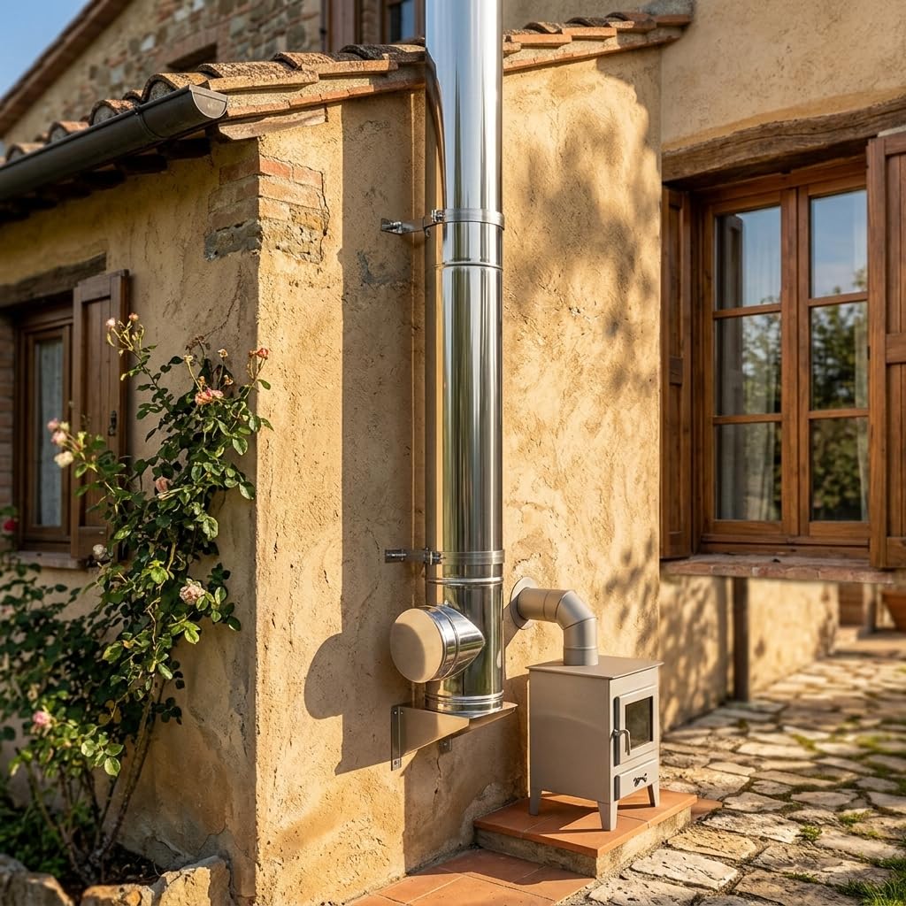 MAKA Tappo Cieco per Canna Fumaria in Acciaio Inox, Chiusura Terminale Tubo Fumo Monoparete (Ø 250 mm, AISI 304)