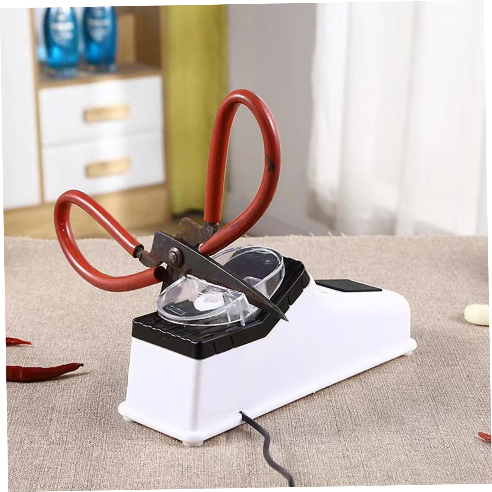 Afilador de Cuchillos eléctrico, afilador y Pulido rápido de Cuchillos eléctrico con Base Antideslizante Estable para Cocineros caseros y Chefs Profesionales.-